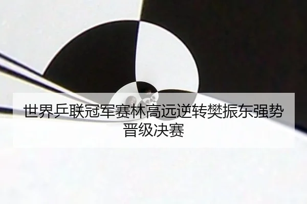 世界乒联冠军赛林高远逆转樊振东强势晋级决赛